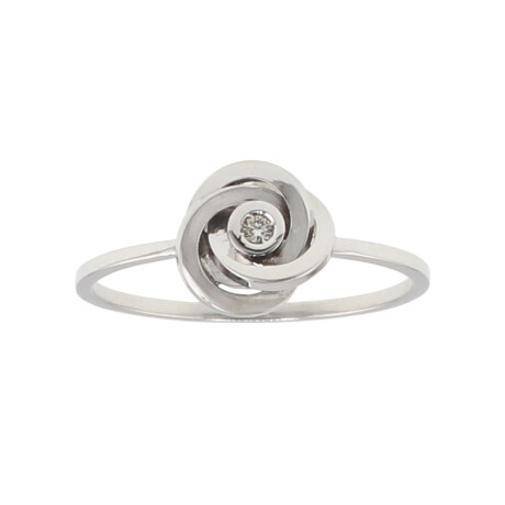 Anillo Nudo de Luz de oro blanco 18k con brillante Anillo Nudo de Luz de oro blanco 18k con brillante