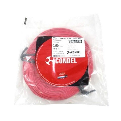 CABLE MULTIFILAR 0,50MM2 ROJO CONDEL CABLE MULTIFILAR 0,50MM2 ROJO CONDEL