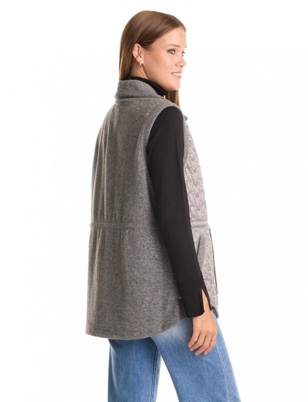 Chaleco Capitoneado Combinado GRIS