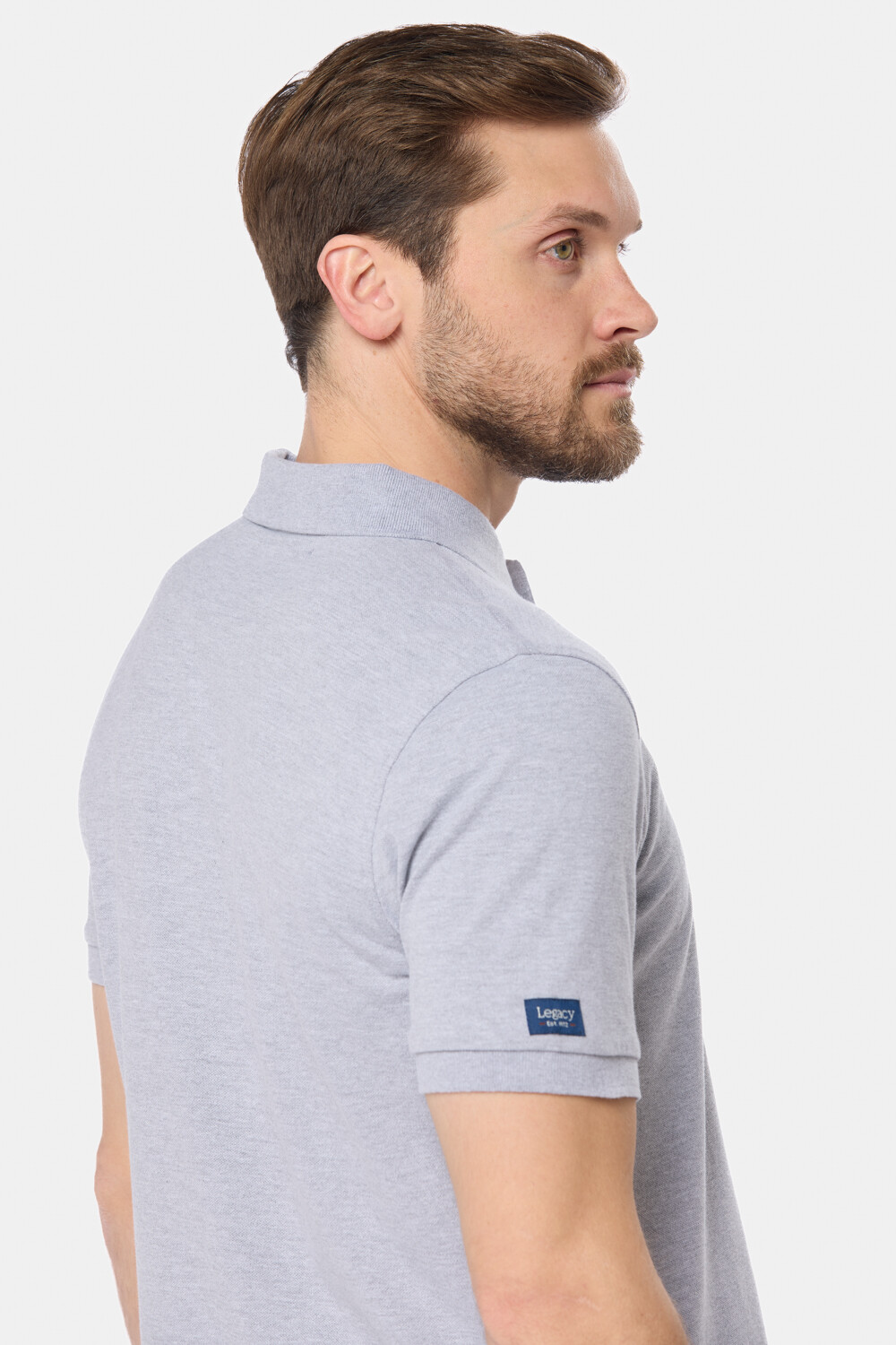 REMERA POLO LISA PIQUÉ Gris