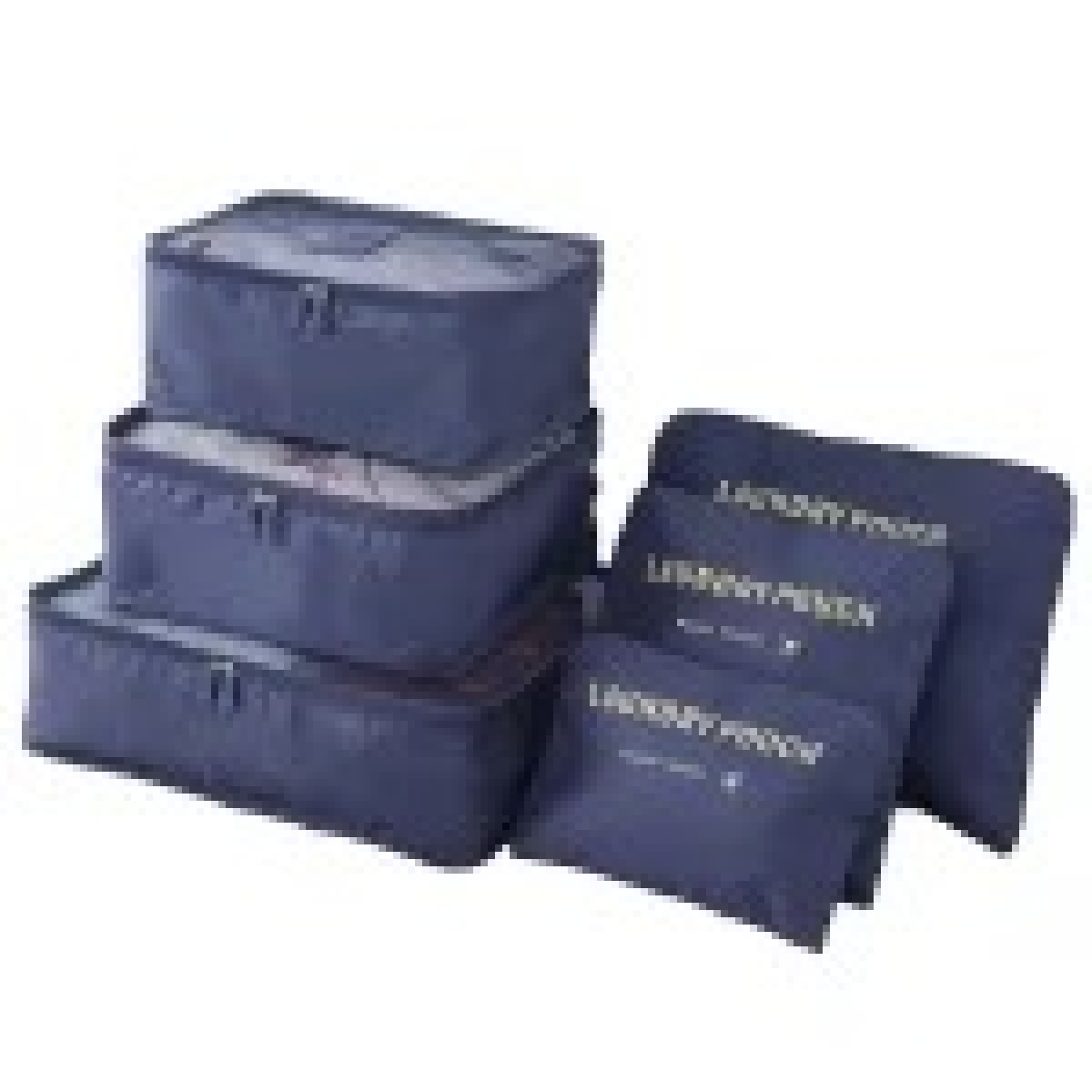 Set x6 Organizador de Valija Mochila Equipaje Viaje - Azul 