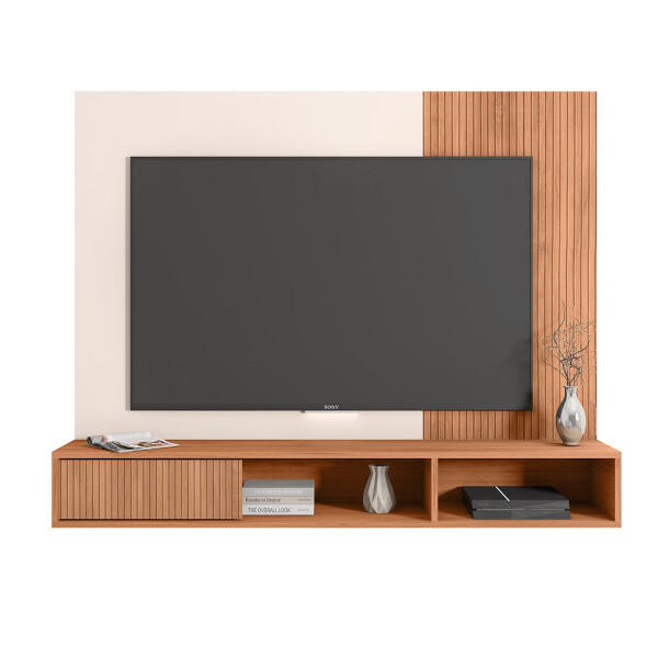 RACK PANEL RITMO 1.36 COLOR FREIJO/OFF WHITE Rack Panel Ritmo 1.36 Color Freijo/off White