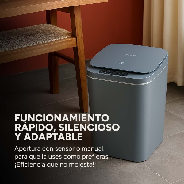 Papelera Cesto Basura Automatica 16l Basurero Sensor Color Variante Gris