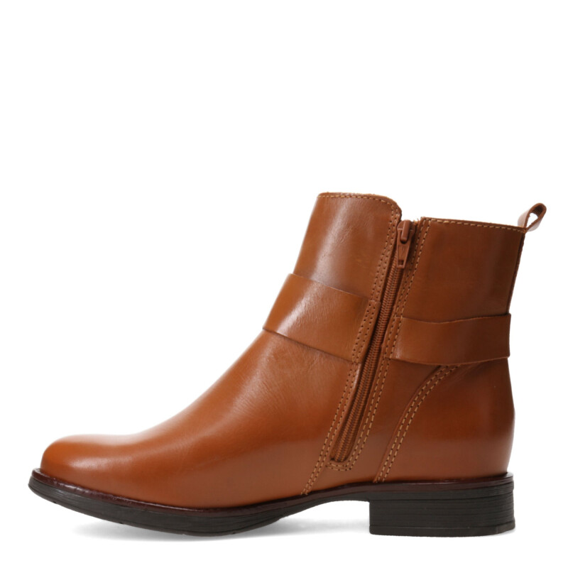 Botas de Mujer Bottero Caña Baja de Cuero Marrón Caramelo