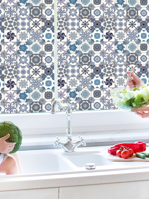 WALLPOPS BLUE AZULEJOS WINSOWS FILM N/A