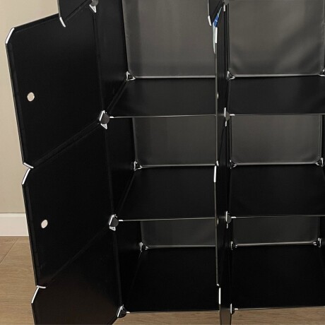 Armario Plastico Lumax 8 Compartimentos Desmontable Negro