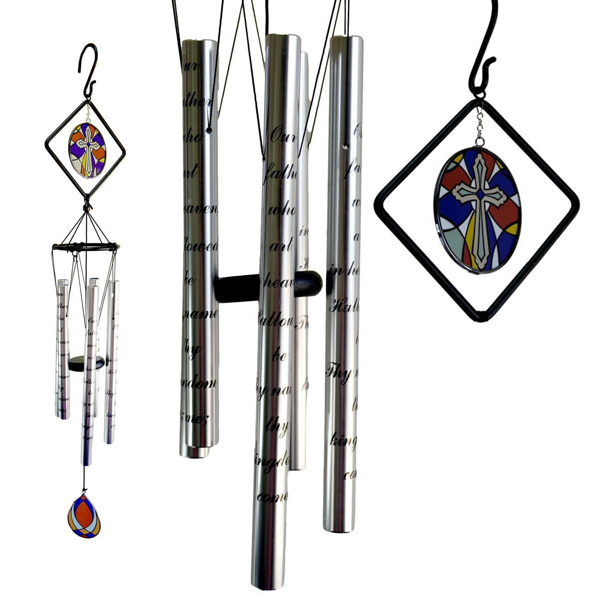 Llamador de angeles metal y vidrio 