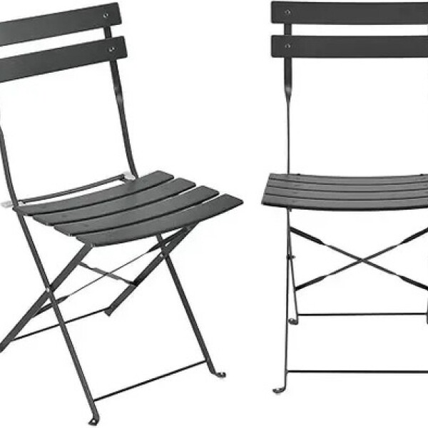 Set Juego Jardín Balcón Bistró Plegable Metal 3 Piezas Negro 1
