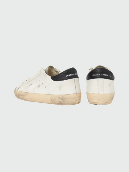 Golden Goose-Championes de cuero acordonados, Super Star Blanco