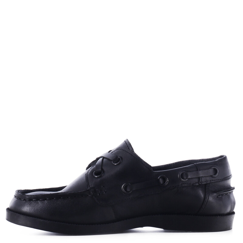 Zapatos de Niño Boomerang nautico MAP de cuero para uniforme Negro