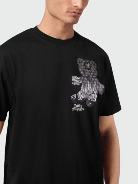 PHILIPP PLEIN - camiseta negra cuello redondo manga corta 0