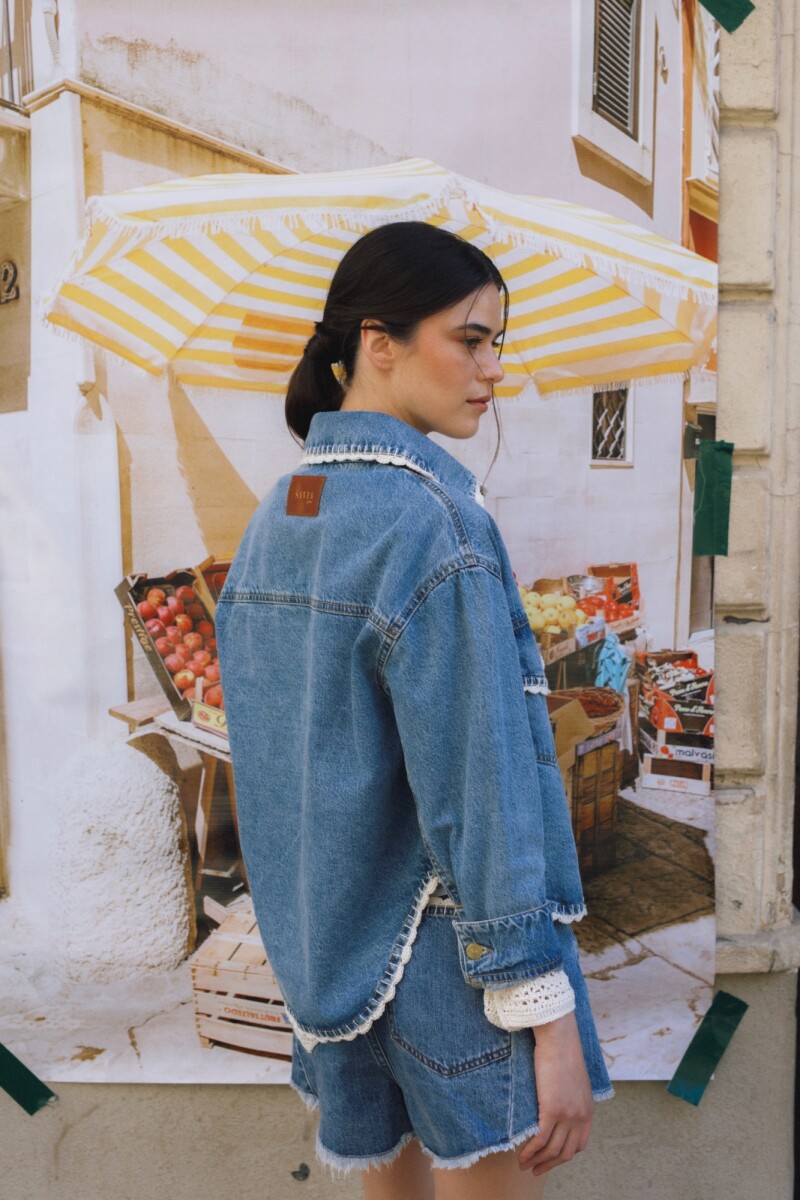 CAMPERA FRUIT Azul Con Crudo