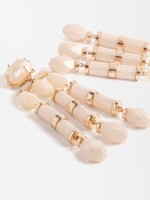 Pendientes Largos Efecto Piedra beige
