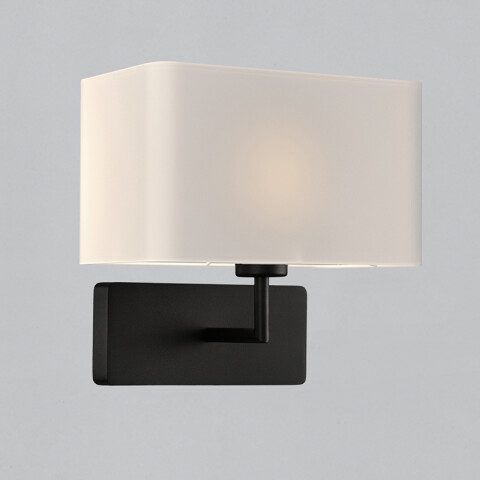 Lámpara pared negro c/ pantalla tela rectangu. E27 BA0124