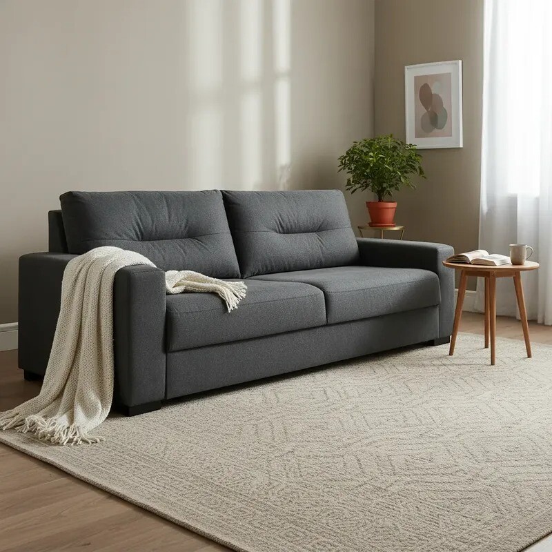 Sofá 3 Cuerpos 2.13mts Tela Pet Friendly Gris Sofá 3 Cuerpos 2.13mts Tela Pet Friendly Gris