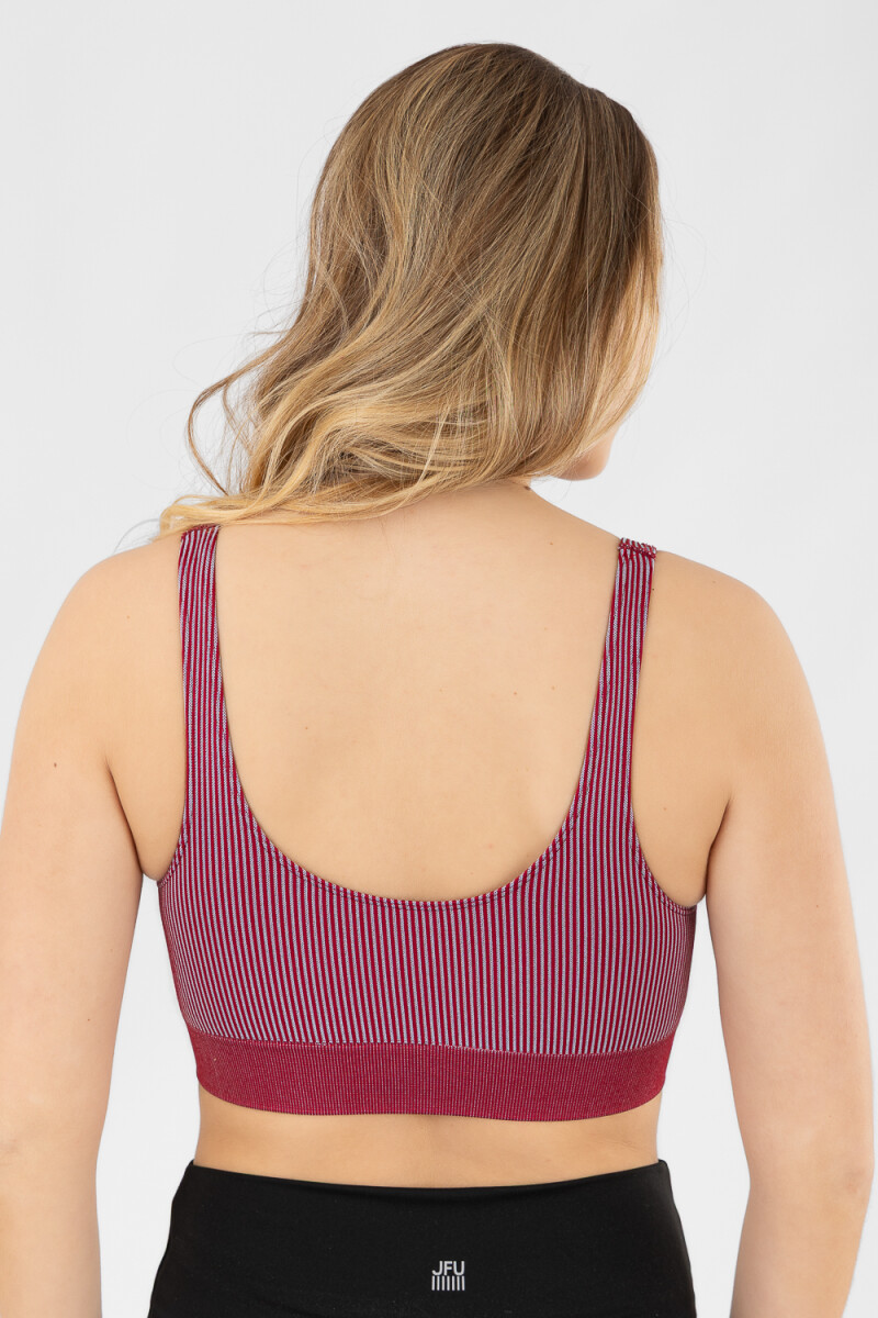 Top deportivo bicolor Bordeaux