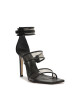 Sandalia Taco Alto Fino Negra Y Transparente Con Talon Y Heb U