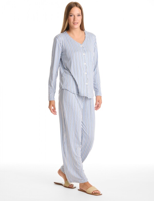 Pijama Con Pantalon MULTI/CELESTE