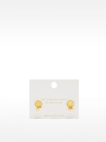 Pendientes Cortos Con Perlas De Agua Dulce - Plata De Ley 925 dorado