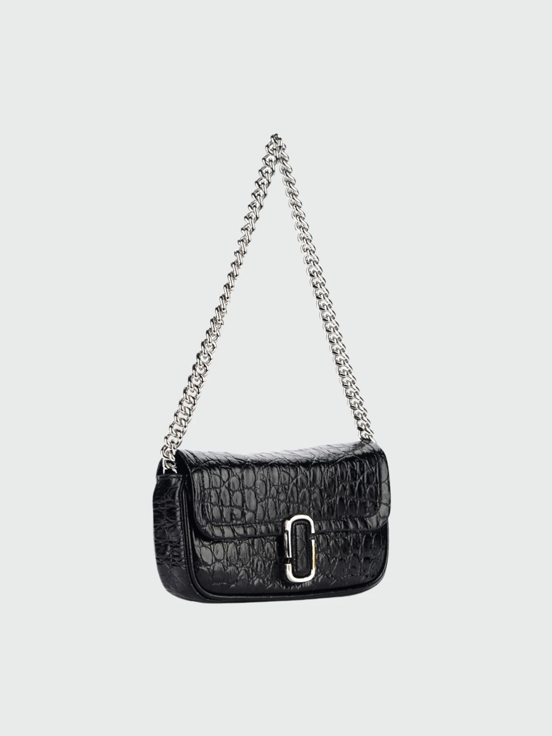 Bolso de hombro mini con herrajes Negro