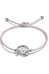 PULSERA DE HILO LILA CON PERLA SHELL FORNITURA BAÑADA EN PLATA DE LEY. Pulsera