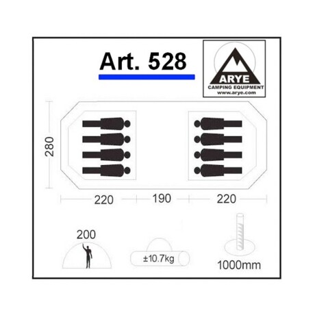 Carpa Arye 2 Dormitorios 8 Personas Carpa Arye 2 Dormitorios 8 Personas
