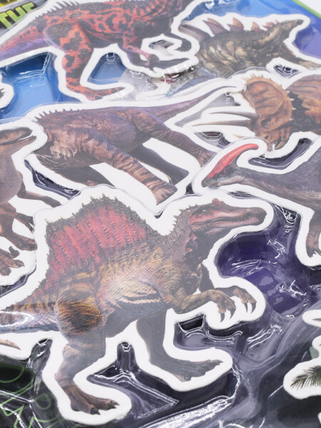STICKER BRILLAN EN LA OSCURIDAD DINOS AZUL