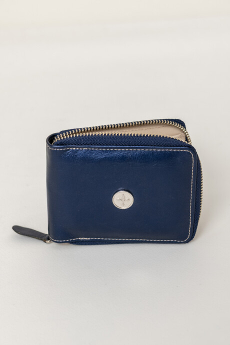 Billetera luli Azul metalizado