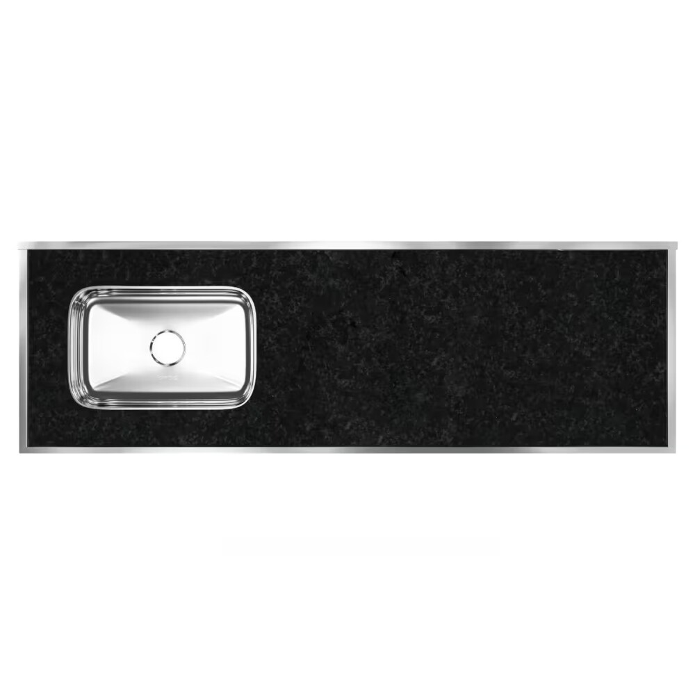 Mesada c/pileta inox 160cm Verde Labra Izquierda Forminox Mesada C/pileta Inox 160cm Verde Labra Izquierda Forminox