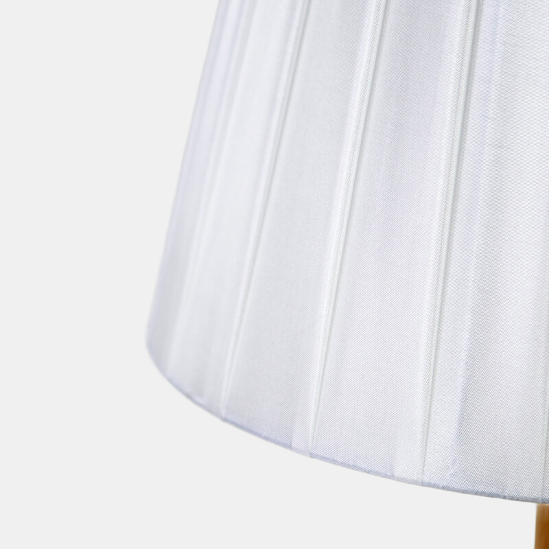 LAMPARA BLANCA C/BASE MADERA P/MESA 45.5X21.5CM Unica