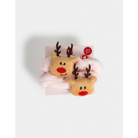 Set De Scrunchies Navidad Rosa Pastel