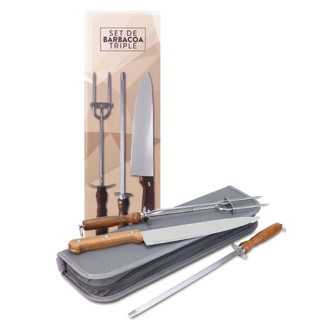 Set De Barbacoa Triple Murray Gris