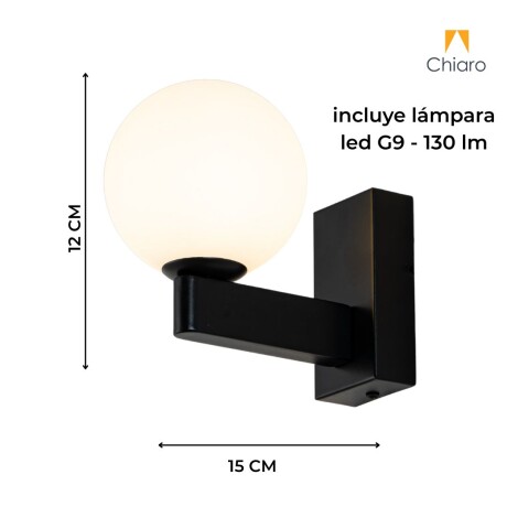 Aplique de Pared spot esfera minimalista NEGRO