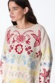 Sweater Fancy Jacquard Estampa Flores