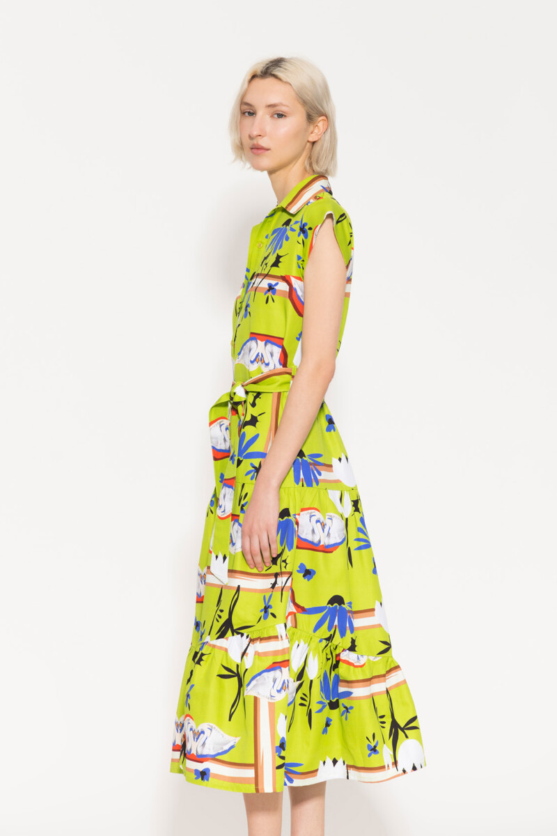 VESTIDO CISNES Verde Manzana