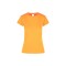 Camiseta jaspe a la base dama Naranja neón