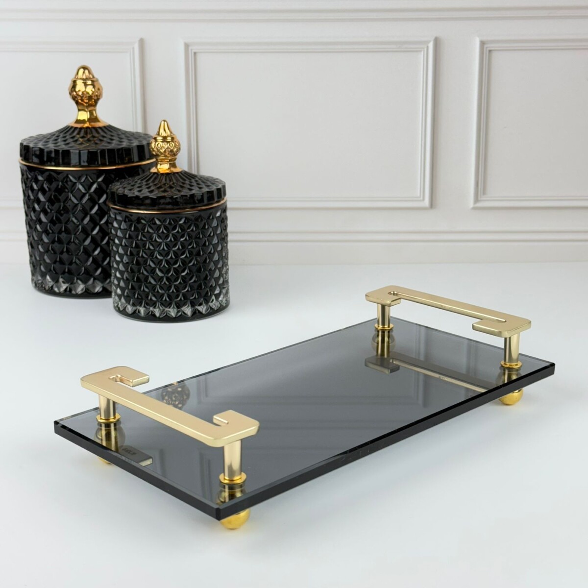 Bandeja Vidrio Rectangular Decorativa 25cm x 13cm 