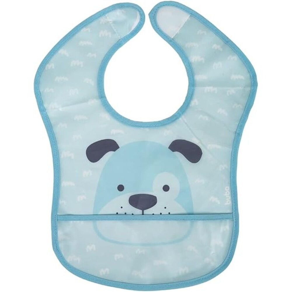 Babero alimentacion BUBA perrito celeste pastel