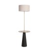 VELADOR DE PIE CON MESADA VIDRIO E27 PANTALLA BEIGE VELADOR DE PIE CON MESADA VIDRIO E27 PANTALLA BEIGE