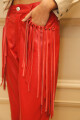 Leather Pant Rojo flecos