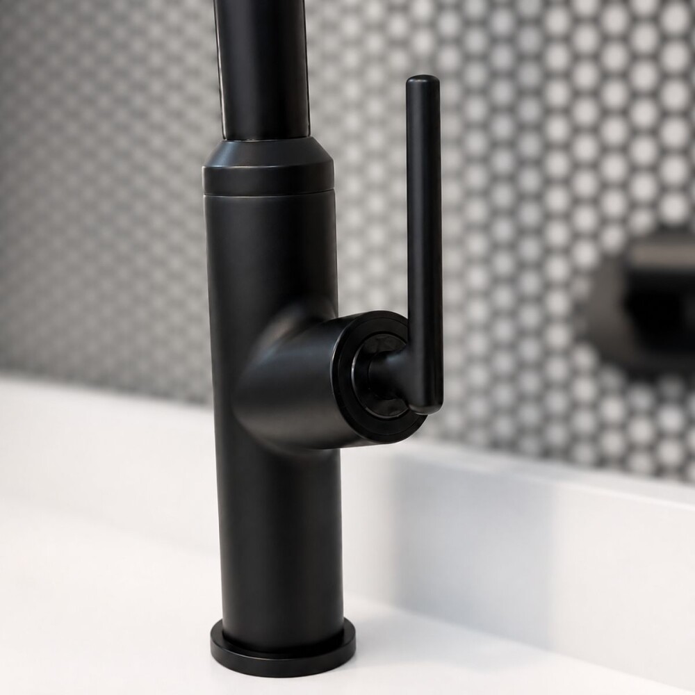 Grifería de cocina Monocomando de mesada extensible Negro Mate Grifería De Cocina Monocomando De Mesada Extensible Negro Mate