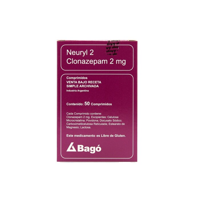 NEURYL 2 MG. CJ X 50 COMPRIMIDOS única
