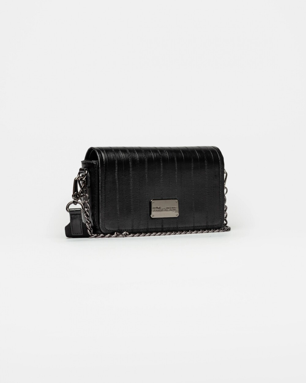 Bandolera The Flap Penny en efecto cuero anguila Negro