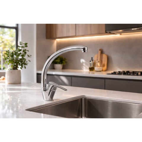 Grifería de cocina Monocomando de mesada Caddie Cromado Grifería De Cocina Monocomando De Mesada Caddie Cromado