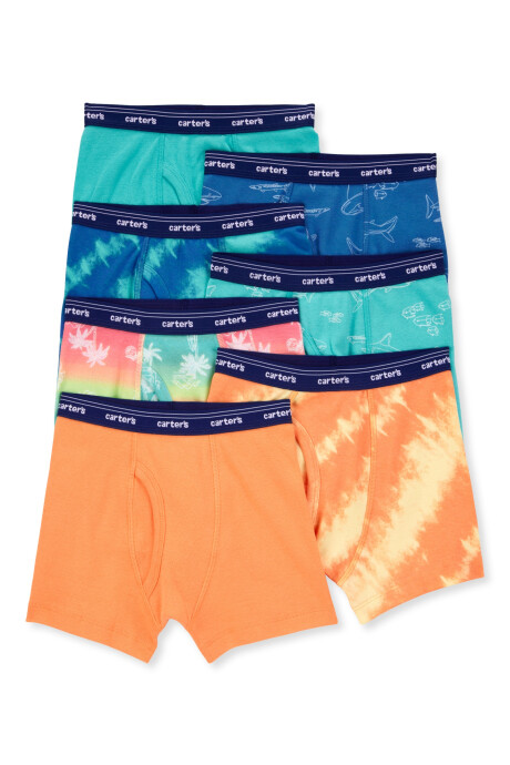 Pack siete calzoncillos boxer de algodón, diseño tropical Pack siete calzoncillos boxer de algodón, diseño tropical