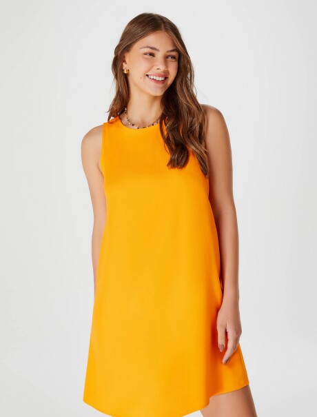 VESTIDO FEMENINO SIN MANGAS NARANJA