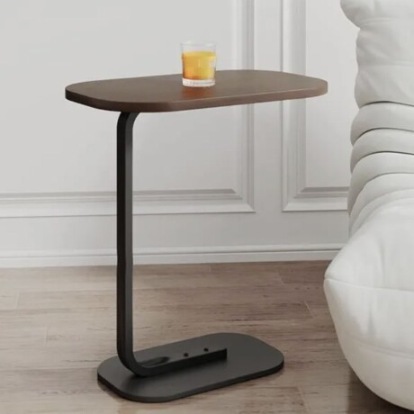 Mesa de Arrime Auxiliar Madera y Metal - 45x28x60cm madera oscura