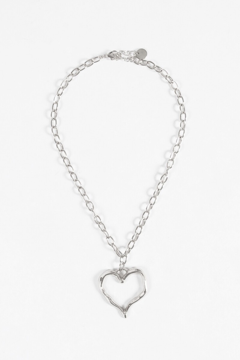 Collar dije cora texture plateado