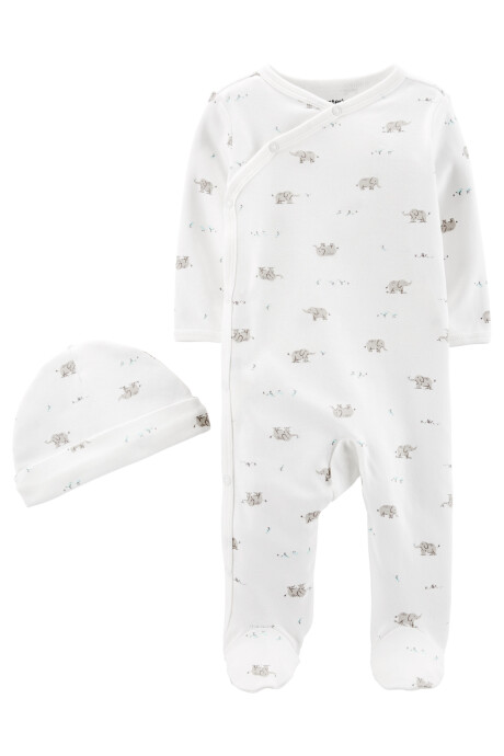 Pijama con doble cierre y gorro de algodón 0