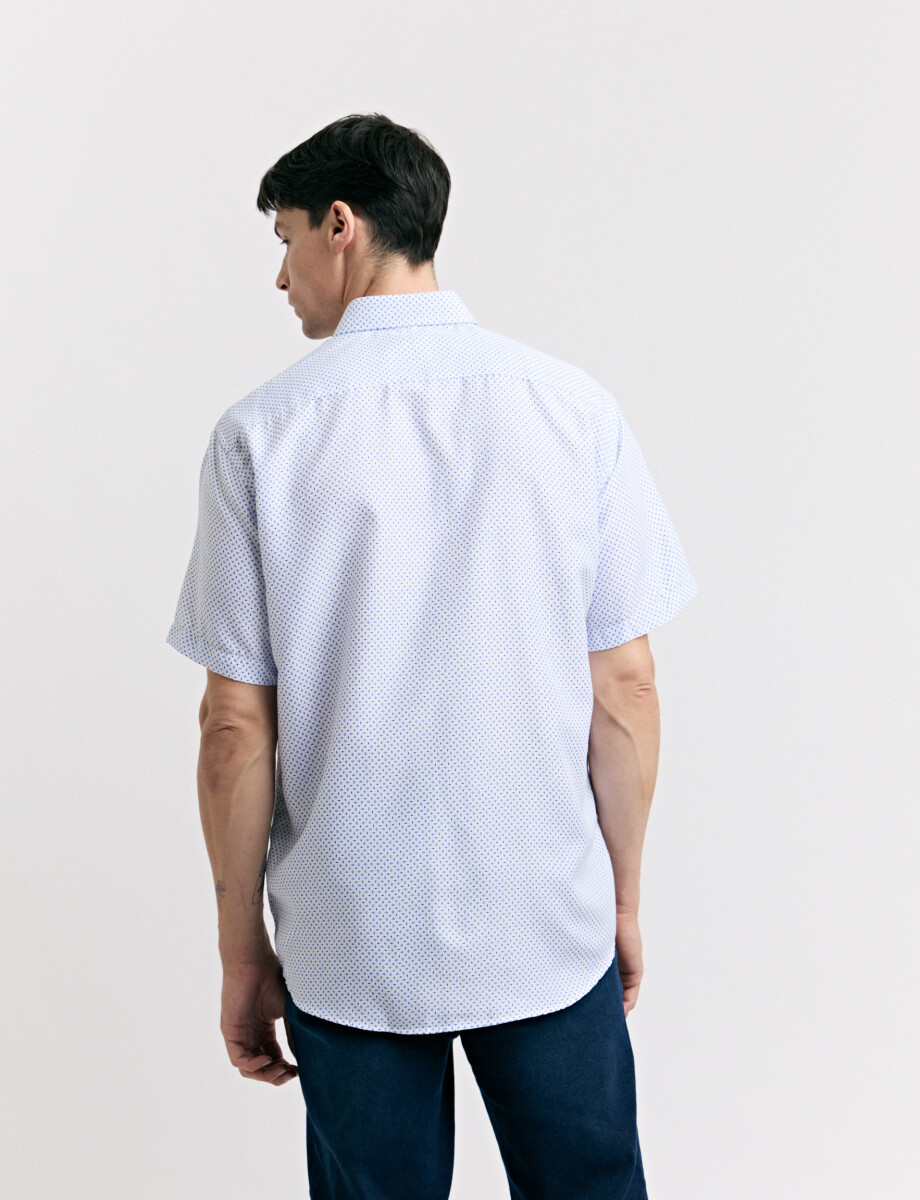 012663 CAMISA HARRINGTON LABEL Blanco/celeste